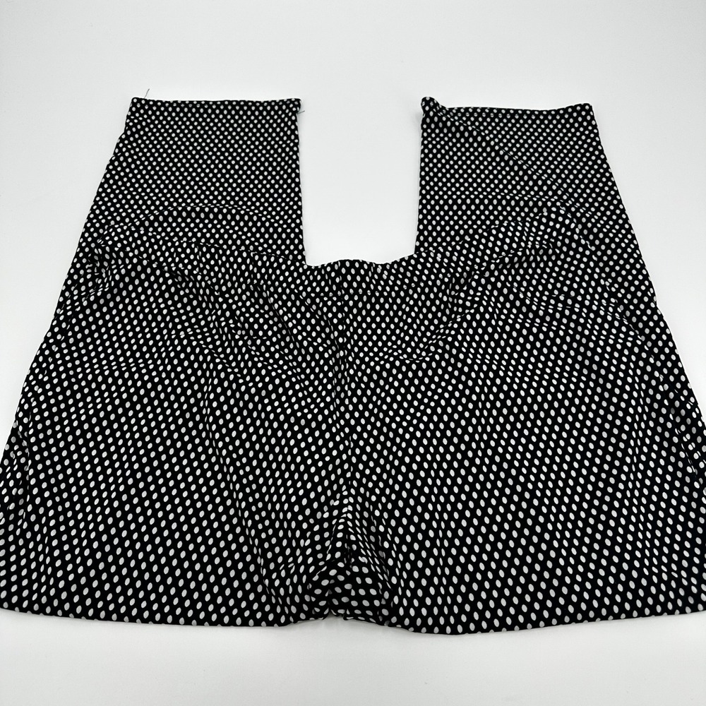 Chicos Easywear Polka Dot Straight Leg Pants Black White Elastic Waist Size 3 XL - Picture 2 of 10